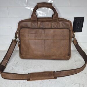 Luxorro Executive Full Grain Genuine Leather Laptop Bag Fits up to 15.5" Laptops